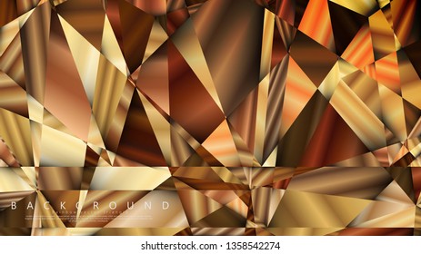 Abstract geometric background. vector gradient golden triangle