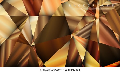 Abstract geometric background. vector gradient golden triangle
