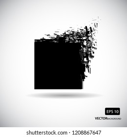 abstract geometric background Vector illustration explosion in black