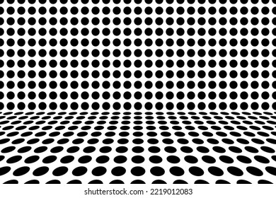 Abstract geometric background. Vector illustration of dots with optical illusion.