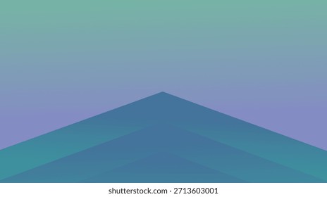 Vetor de fundo geométrico abstrato ilustração de uma paisagem de montanha com nuvens de pôr do sol e névoa matinal