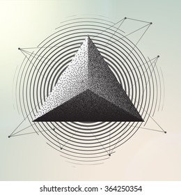 Abstract geometric background. Vector illustration engraving. triangle
