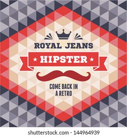 Abstract geometric background - vector pattern with hipster retro illustration.