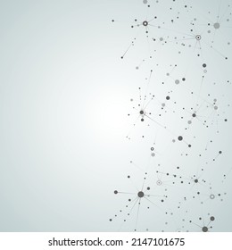 Abstract geometric background. Vector science concept. Connect dots and lines
