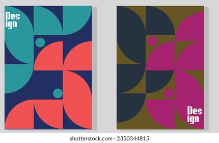 Abstract geometric background. vertical retro brochures. Cover design in flat style. Vector illustration. Business template collection. Design poster, cover, wallpaper, notebook, 