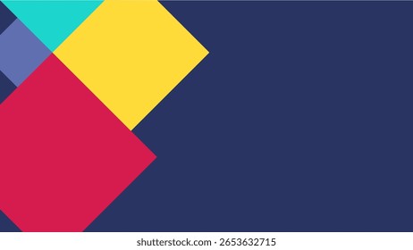 Abstract geometric background vibrant color shape modern flat grainy texture minimal block element dynamic layered composition simple artistic retro vibe multipurpose visual