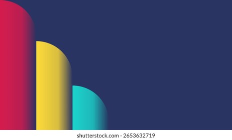 Abstract geometric background vibrant color shape modern flat grainy texture minimal block element dynamic layered composition simple artistic retro vibe multipurpose visual