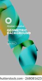 Abstract geometric background. Vibrant colors blend, creating dynamic visual experience. Text promotes further exploration.
