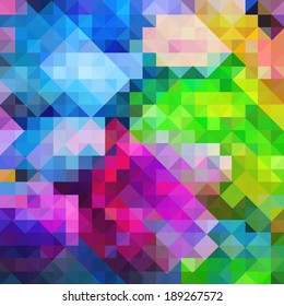 Abstract geometric background with vibrant pixel. Vector illustration.
