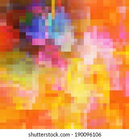 Abstract geometric background with vibrant pixel. Vector illustration.