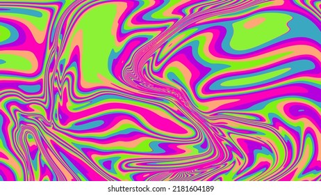 Abstract geometric background with warped colorful lines. Trippy op-art style illustration.