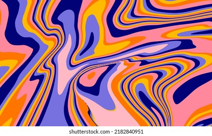 Abstract geometric background with warped colorful lines. Trippy op-art style illustration.