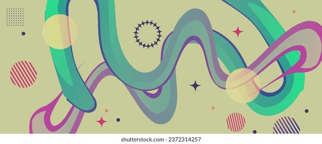 Abstract geometric background with wave decorative elements. Vector illustration for your design.