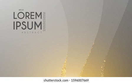 Abstract geometric background with wave motion and gold light.
