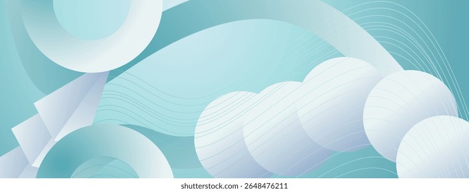 Fundo geométrico abstrato com linhas e círculos ondulados. Ilustração vetorial.