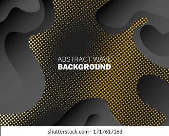 
Abstract geometric background Wavy shapes with golden glitter.