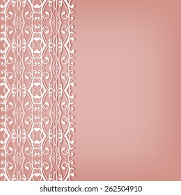 Abstract geometric background, wedding invitation or greeting card design with lace pattern, beautiful luxury postcard, ornate page cover, ornamental vector illustration