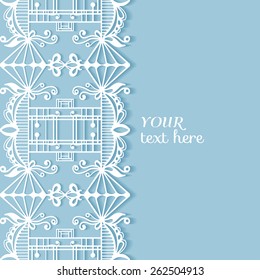 Abstract geometric background, wedding invitation or greeting card design with lace pattern, beautiful luxury postcard, ornate page cover, ornamental vector illustration