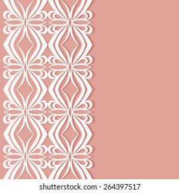 Abstract geometric background, wedding invitation or greeting card design with lace pattern, beautiful luxury postcard, ornate page cover, ornamental vector illustration
