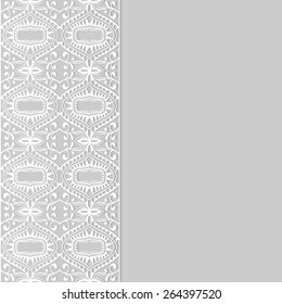 Abstract geometric background, wedding invitation or greeting card design with lace pattern, beautiful luxury postcard, ornate page cover, ornamental vector illustration