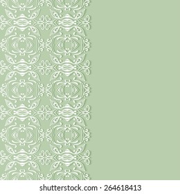 Abstract geometric background, wedding invitation or greeting card design with lace pattern, beautiful luxury postcard, ornate page cover, ornamental vector illustration