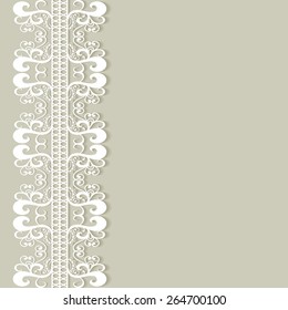Abstract geometric background, wedding invitation or greeting card design with lace pattern, beautiful luxury postcard, ornate page cover, ornamental vector illustration