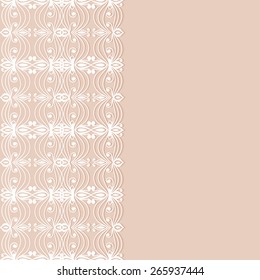 Abstract geometric background, wedding invitation or greeting card design with lace pattern, beautiful luxury postcard, ornate page cover, ornamental vector illustration
