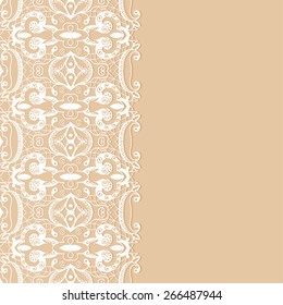Abstract geometric background, wedding invitation or greeting card design with lace pattern, beautiful luxury postcard, ornate page cover, ornamental vector illustration