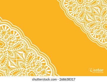 Abstract geometric background, wedding invitation or greeting card design with lace pattern, beautiful luxury postcard, ornate page cover, ornamental vector illustration