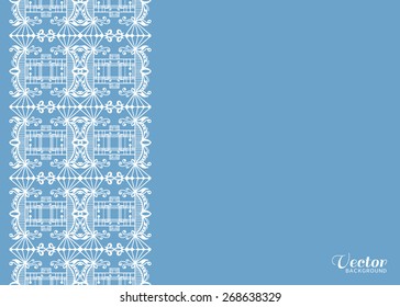 Abstract geometric background, wedding invitation or greeting card design with lace pattern, beautiful luxury postcard, ornate page cover, ornamental vector illustration