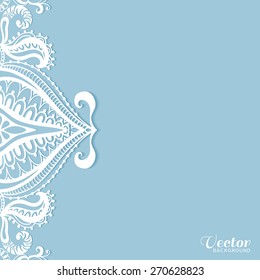 Abstract geometric background, wedding invitation or greeting card design with lace pattern, beautiful luxury postcard, ornate page cover, ornamental vector illustration