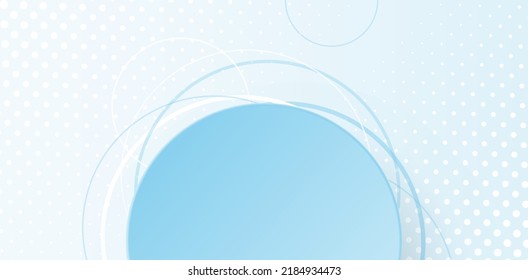 Resumen de fondo geométrico con fondo de círculo de gradiente blanco y azul