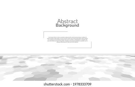Abstract geometric background with white and gray hexagon shapes. It is suitable for banner, poster, cover, advertising, etc.