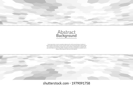 Abstract geometric background with white and gray hexagon shapes. It is suitable for banner, poster, cover, advertising, etc.