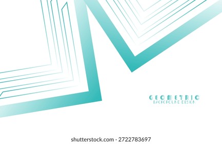 Fundo geométrico abstrato branco com azul-turquesa verde, cor tosca, combinação de cor gradiente esmeralda. Design simples, Web
