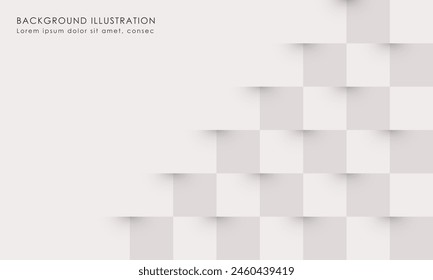 Abstract geometric background. White and grey color rubic 3d render. Vector illustration. Eps 10