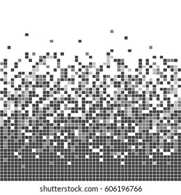 Abstract geometric background of white grid forming squares. Monochrome vector illustration