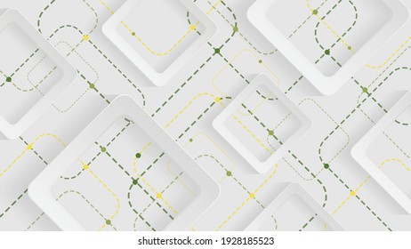 Abstract geometric background with white square on white background