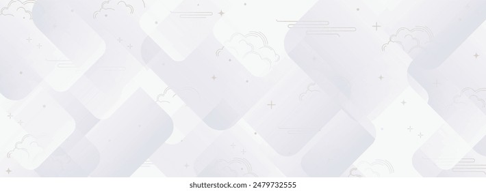 Fondo geométrico Abstractas con cuadrados blancos y Elementos dorados. Ilustración vectorial.