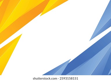 Abstract Geometric Background with Yellow and Blue Triangular Shapes
