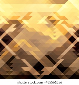 Abstract geometric background. Background of yellow and dark triangles and polygons. Vector Image.