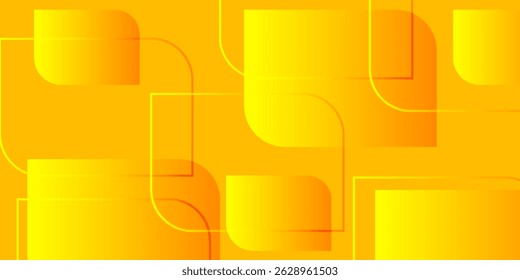 Abstrato fundo geométrico amarelo laranja gradiente sobrepondo camadas no espaço brilhante com decoração de efeito de caixa.