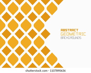 Abstract geometric background with yellow rhombuses. Colorful ornament. isolated on white background