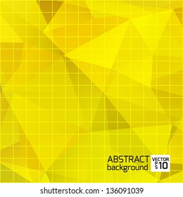 Abstract geometric background. Yellow triangles design. Vector illustration.