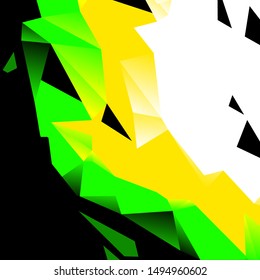 Abstract geometric background - yellow,green, white and black colors. Vector illustration