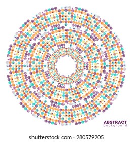 Abstract Geometric Background For Your Design With Multicolor Circles And Dots