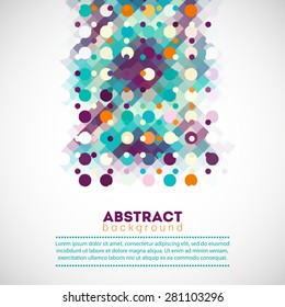 Abstract Geometric Background For Your Design With Multicolor Circles And Dots