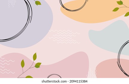 Resumen de fondo geométrico.Diseño de plantilla colorido. Elementos naturales en forma de hojas. Formas redondeadas. Ilustración del vector
