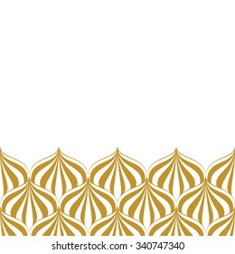 Abstract geometric background.Gold and white texture.Geometry elements on white background with place for text. It can be used for decorating of invitations, cards, covers.Vector illustration.