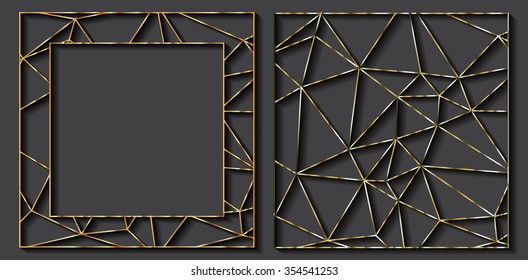 Abstract geometric background.Golden polygonal background.Vector illustration.